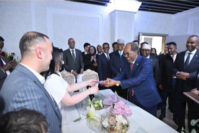 Somali prezidenti Bakıda nikah mərasimində — FOTO