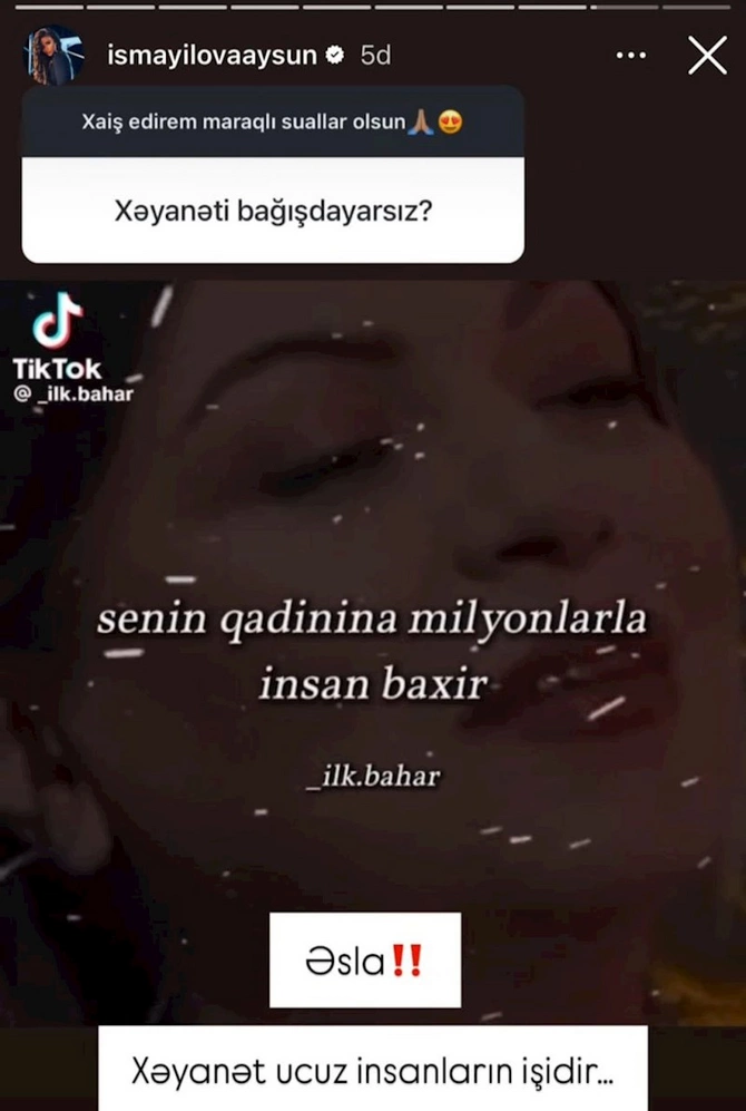 Vəkil ərindən ayrılan Aysun: “Xəyanət ucuz insanların işidir” — FOTOLAR