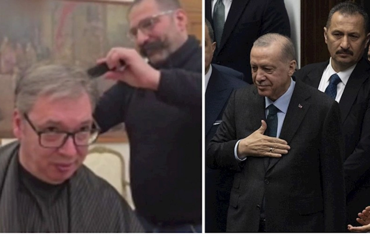 Serbiya Prezidenti bərbərini Ərdoğanın cangüdəninə bənzətdi: “Sənə güvənirəm” — VİDEO
