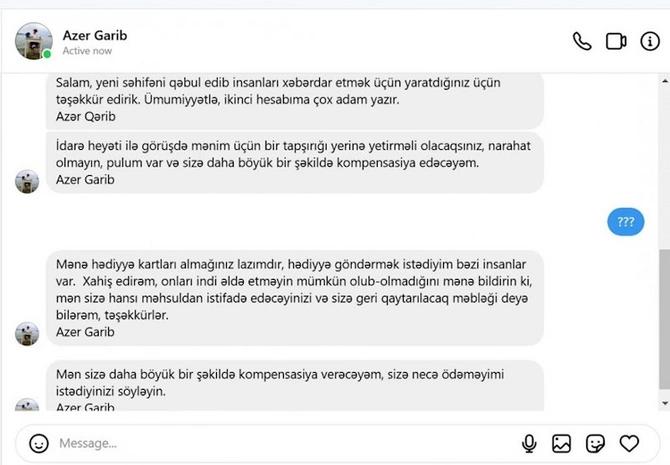 Azər Qəribovun adından dələduzluq — FOTO