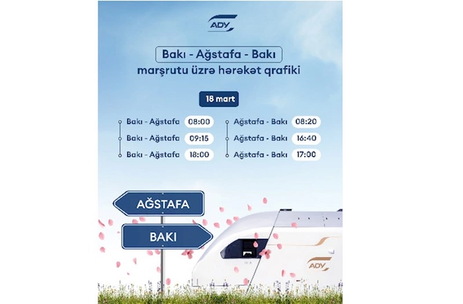 Bakı-Ağstafa-Bakı marşrutu üzrə əlavə qatar reysləri təyin edilib — CƏDVƏL Bakı-Ağstafa-Bakı marşrutu üzrə əlavə qatar reysləri təyin edilib — CƏDVƏL