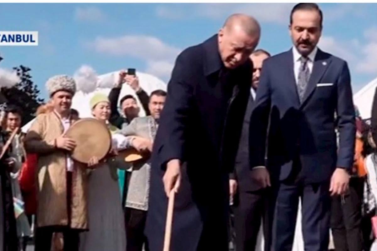 Ərdoğan Novruz tonqalını yandırdı — VİDEO