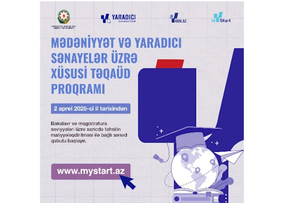 Mədəniyyət və yaradıcı sənayelər üzrə təqaüd proqramına sənəd qəbulu başlayır