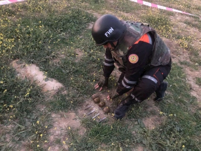 Qaradağ və Abşeronda hərbi sursatlar aşkarlandı — FOTOLAR