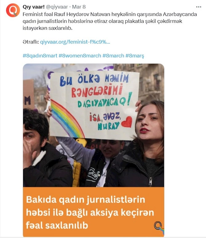 Siyasiləşmiş feminizm, “Nowar”-çuluq və LGBTQ haqqında — FOTOLAR