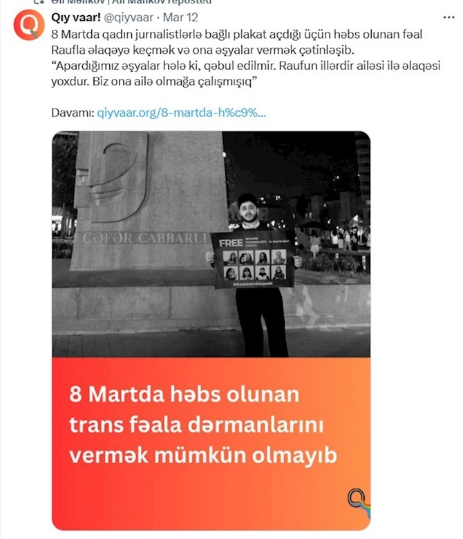 Siyasiləşmiş feminizm, “Nowar”-çuluq və LGBTQ haqqında — FOTOLAR