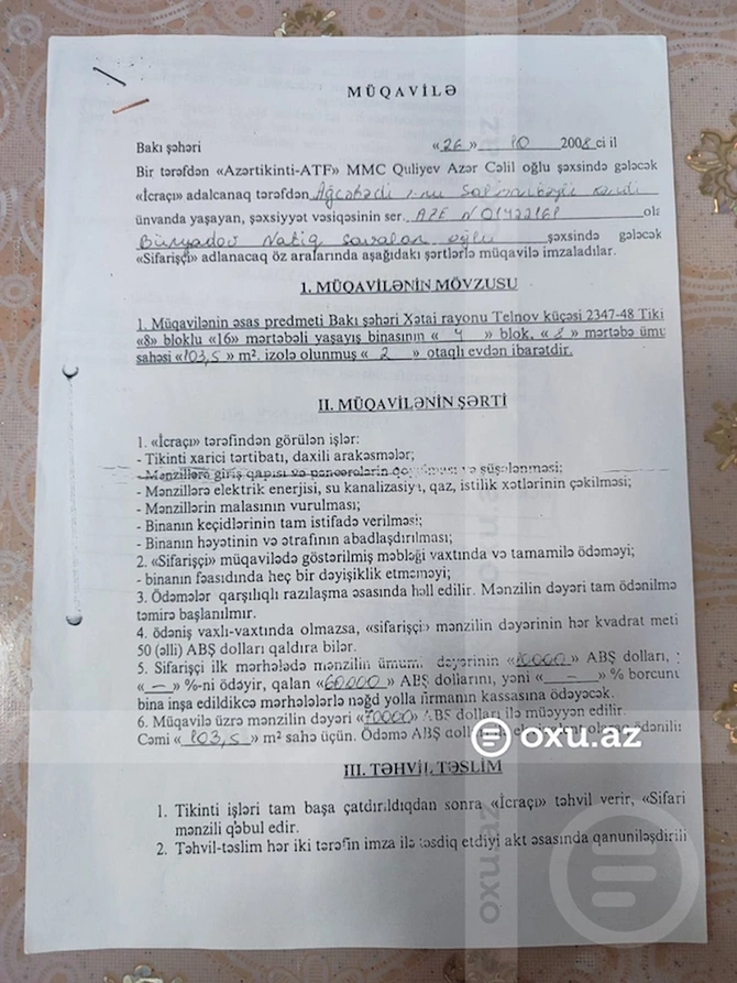 Şərurlu İsfəndiyardan NÖVBƏTİ ŞİKAYƏT: 85 min dollarımı qaytarmır, deyir, ucuz satmışıq — FOTOLAR Şərurlu İsfəndiyardan NÖVBƏTİ ŞİKAYƏT: 85 min dollarımı qaytarmır, deyir, ucuz satmışıq — FOTOLAR