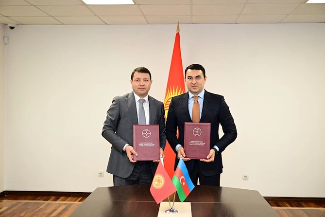 Mədəniyyət naziri Adil Kərimli Bişkekdə qırğız həmkarı ilə görüşüb — FOTOLAR