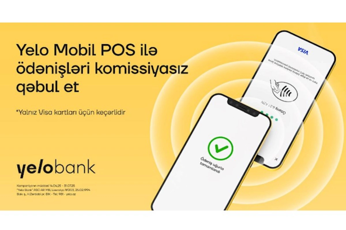 Yelo Mobil POS xidmətinə qoşulun, ödənişlər üçün komissiya ödəməyin!