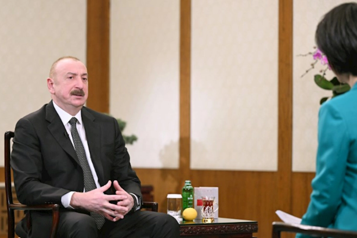 İlham Əliyev Çinin CGTN telekanalına müsahibə verib — FOTOLAR