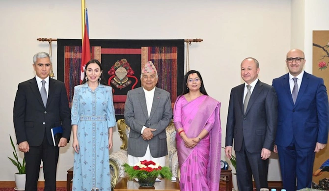 Leyla Əliyeva Nepal Prezidenti ilə görüşdü — FOTOLAR