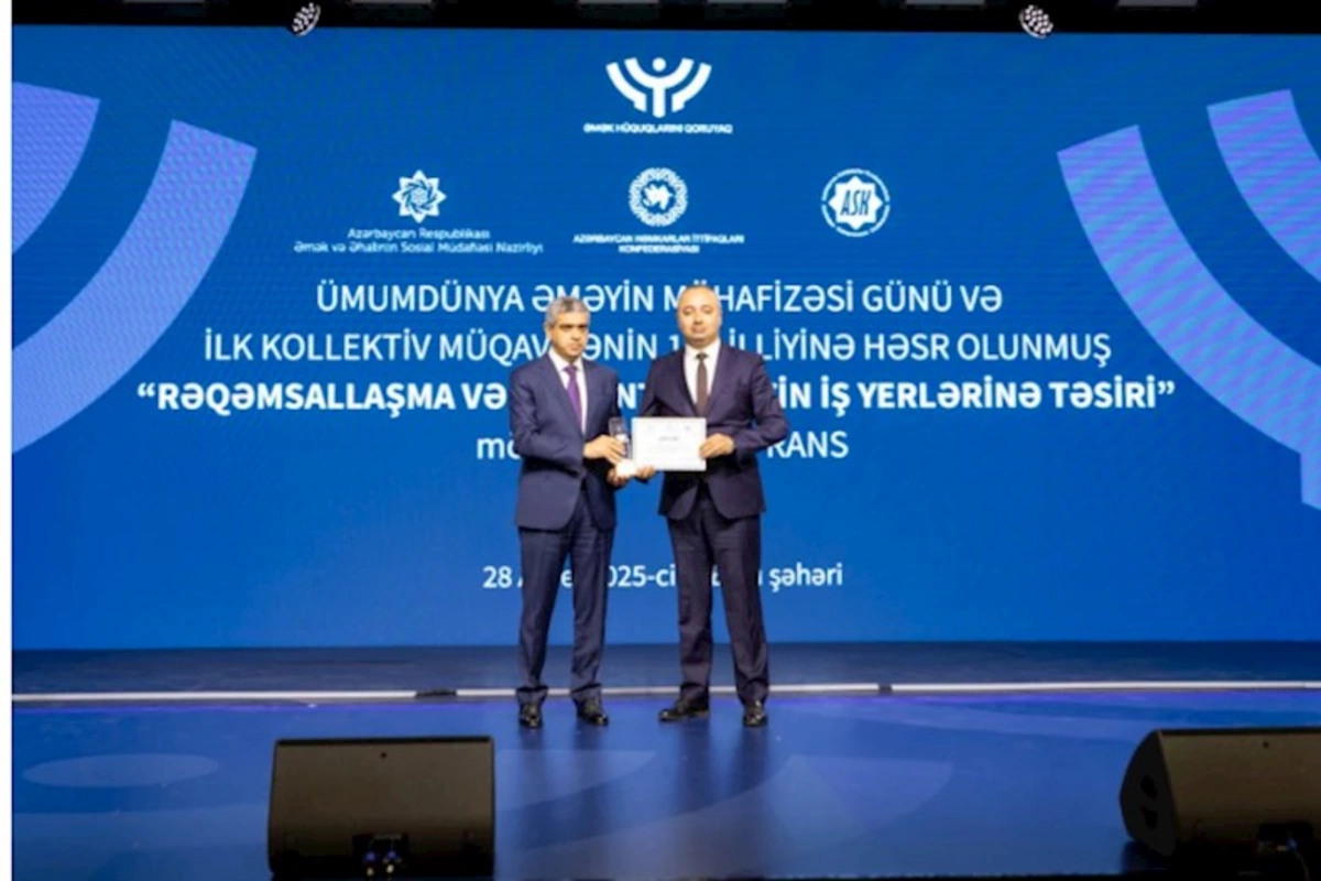 ADY Ümumdünya Əməyin Mühafizəsi Günü münasibətilə mükafatla təltif edilib — VİDEO