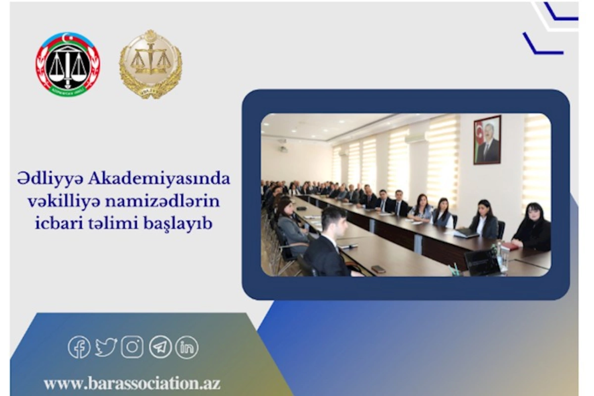 Ədliyyə Akademiyasında vəkilliyə namizədlərin icbari təlimi başladı — FOTOLAR