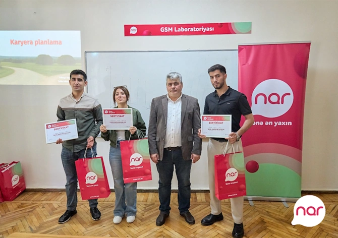 “Nar”ın dəstəyi ilə tələbələr üçün təlimlər keçirildi — FOTOLAR “Nar”ın dəstəyi ilə tələbələr üçün təlimlər keçirildi — FOTOLAR