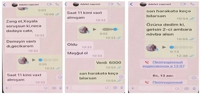 Üç gömrük işçisinin məxfi yazışmaları — Rüşvət çarxı necə fırlanıb? (FOTOLAR)