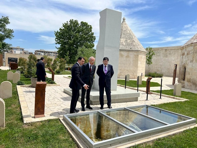 Mədəniyyət xadimləri İmarət Tarix-Memarlıq Kompleksini ziyarət ediblər — FOTOLAR