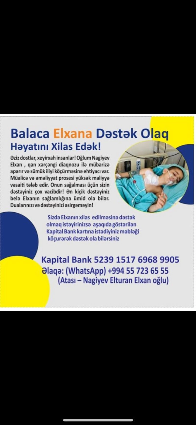 Balaca Elxan təcili əməliyyat olunmalıdır — FOTOLAR/VİDEO