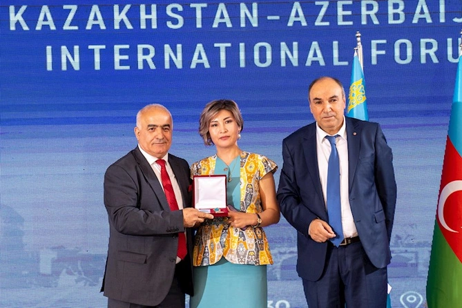 Azərbaycan heyəti Qazaxıstanda DATÜB tərəfindən təltif edildi — FOTOLAR