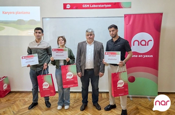 “Nar”ın dəstəyi ilə tələbələr üçün təlimlər keçirilib — FOTOLAR