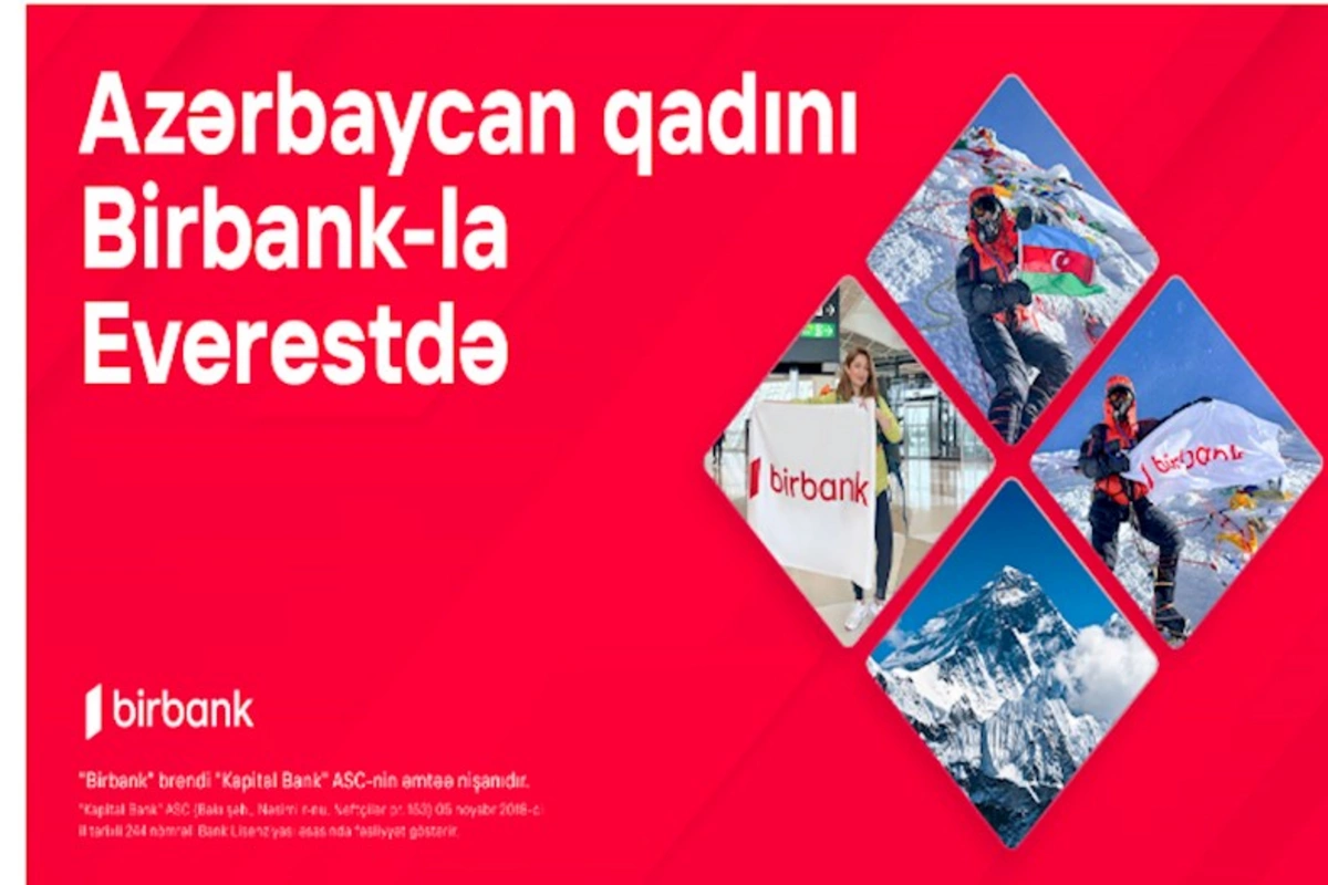 Birbank-ın dəstəyi ilə Vəfa Musayevə bayrağımızı Everest zirvəsinə sancdı