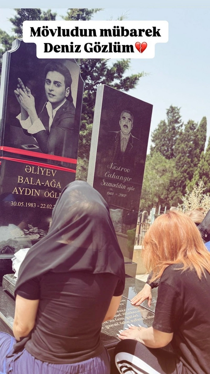 Xatun qardaşının məzarı başında — FOTOLAR
