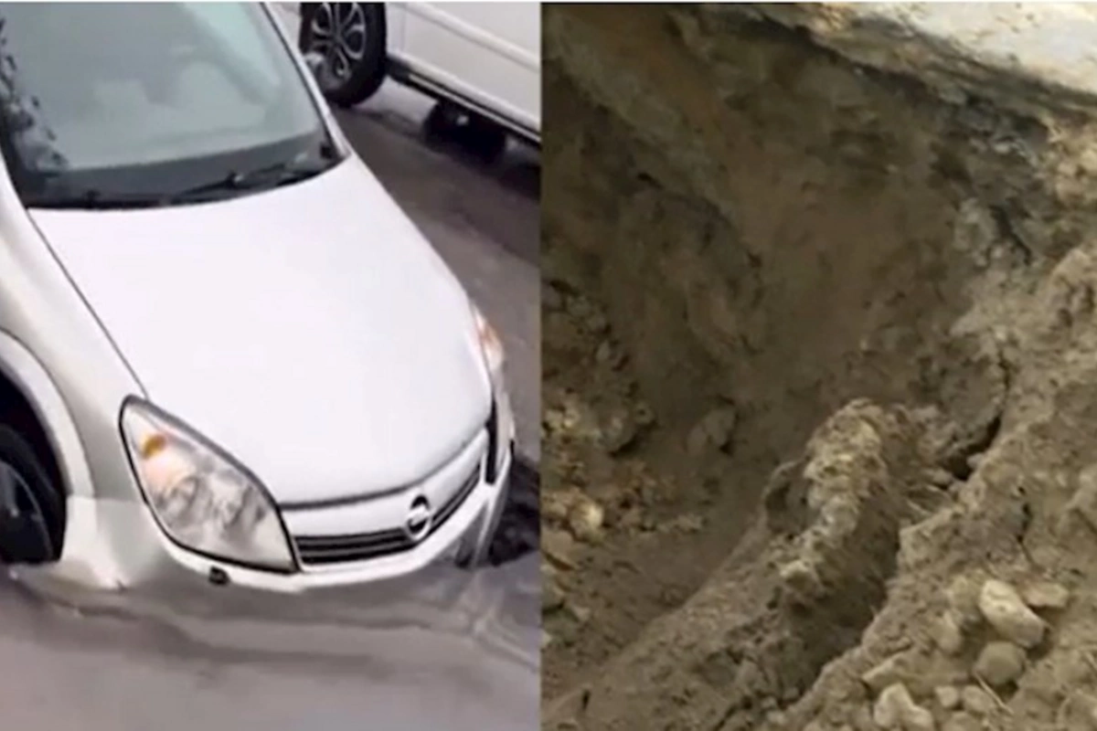Bakıda bu yol 20 gündə ikinci dəfə çökdü — VİDEO