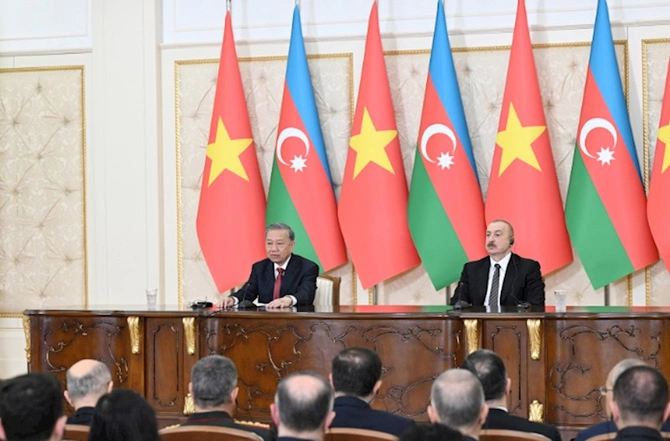 İlham Əliyev və To Lam mətbuata birgə bəyanatla çıxış ediblər — FOTOLAR (YENİLƏNİB)
