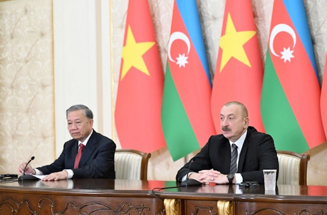 İlham Əliyev və To Lam mətbuata birgə bəyanatla çıxış ediblər — FOTOLAR (YENİLƏNİB)