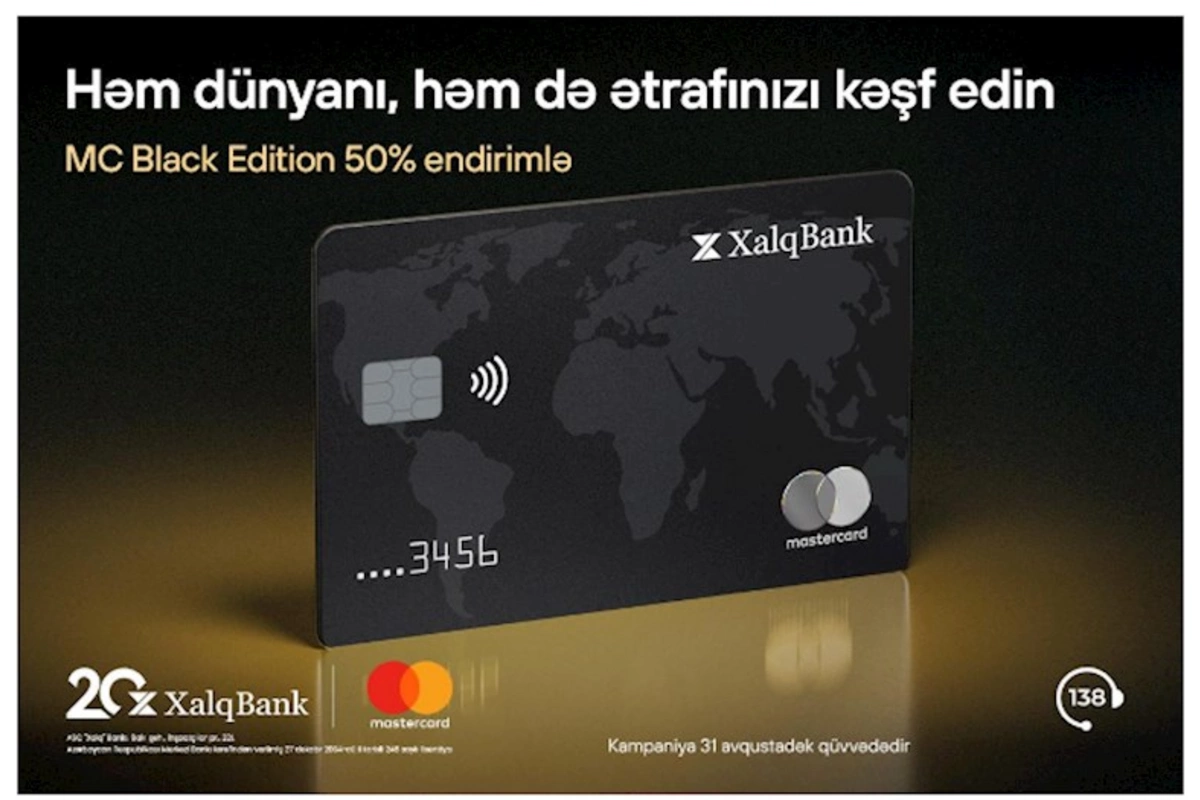 Xalq Bankdan MasterCard Black Edition kartına 50% endirim