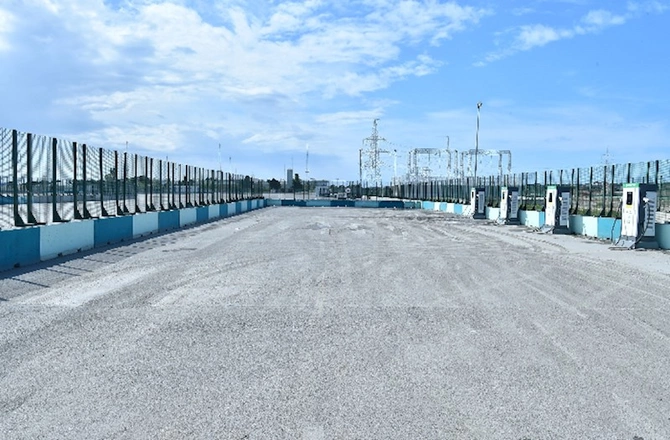 Bakı Olimpiya Stadionunun yaxınlığında yağış suyu ərazidən təmizlənib — FOTOLAR