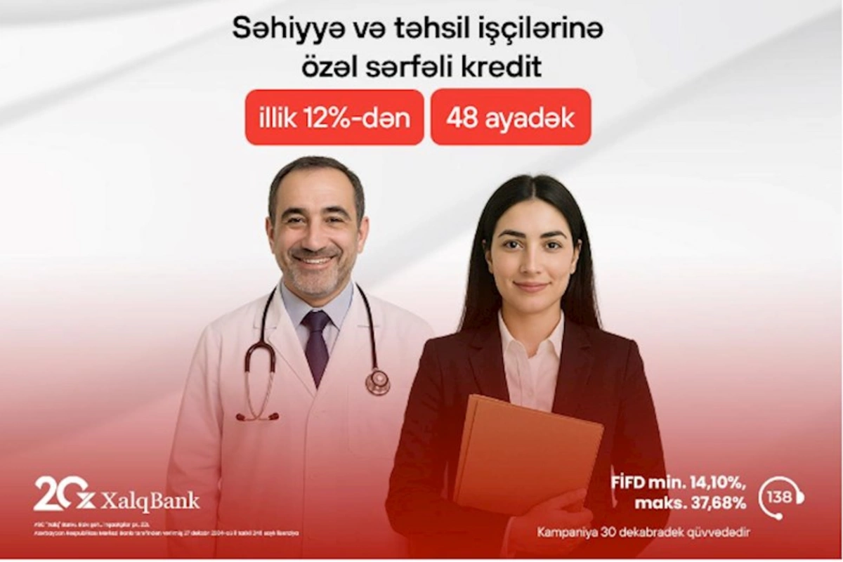 Xalq Bankdan təhsil və səhiyyə işçiləri üçün sərfəli kredit