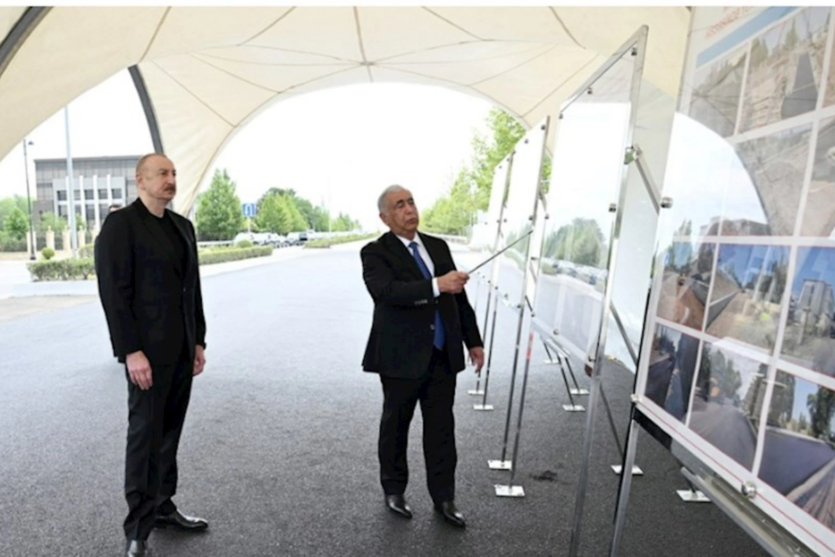 Prezident magistral yolun Yevlaxdan keçən hissəsində görülən işlərlə tanış olub — YENİLƏNİB