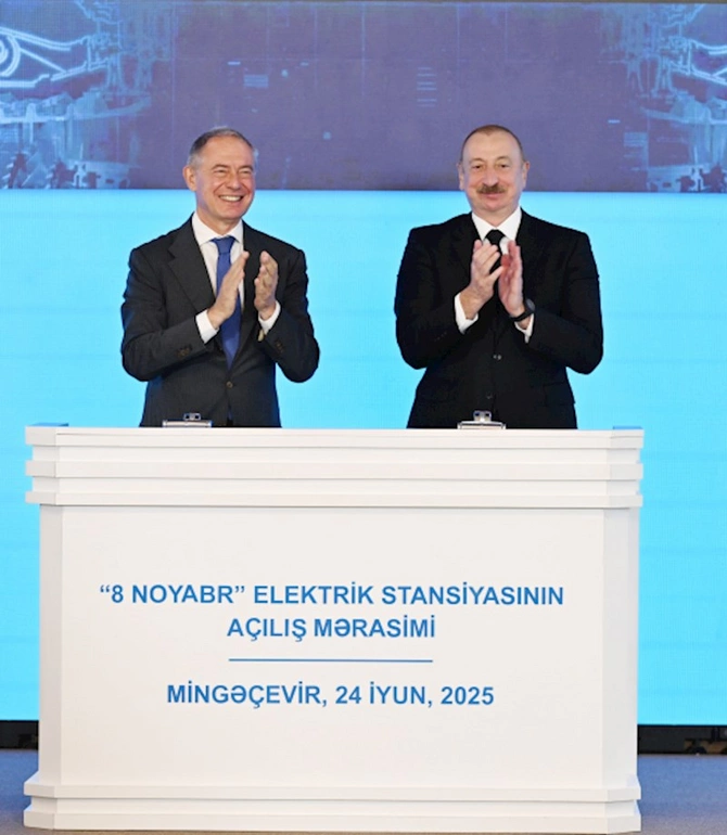 Prezident “8 Noyabr” Elektrik Stansiyasının açılışında — FOTOLAR (YENİLƏNİB)