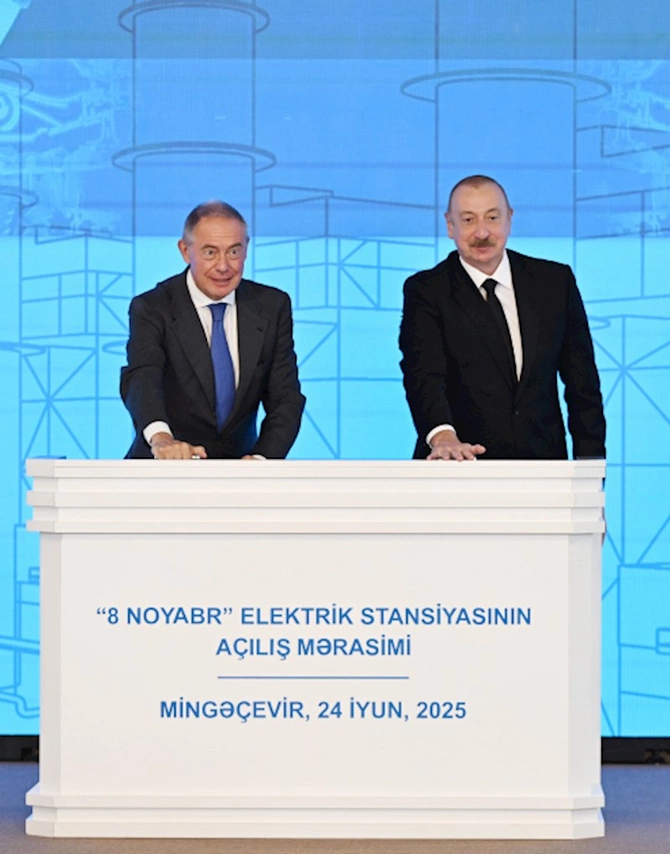 Prezident “8 Noyabr” Elektrik Stansiyasının açılışında — FOTOLAR (YENİLƏNİB)