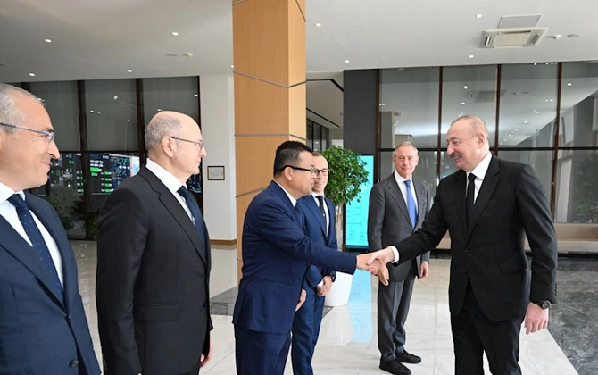 Prezident “8 Noyabr” Elektrik Stansiyasının açılışında — FOTOLAR (YENİLƏNİB)