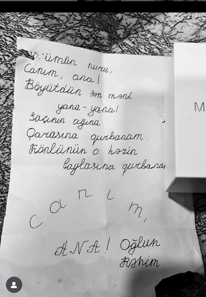 İbrahim Borçalı vəfat edən oğlunun illər əvvəl yazdığı məktubu paylaşdı — FOTO