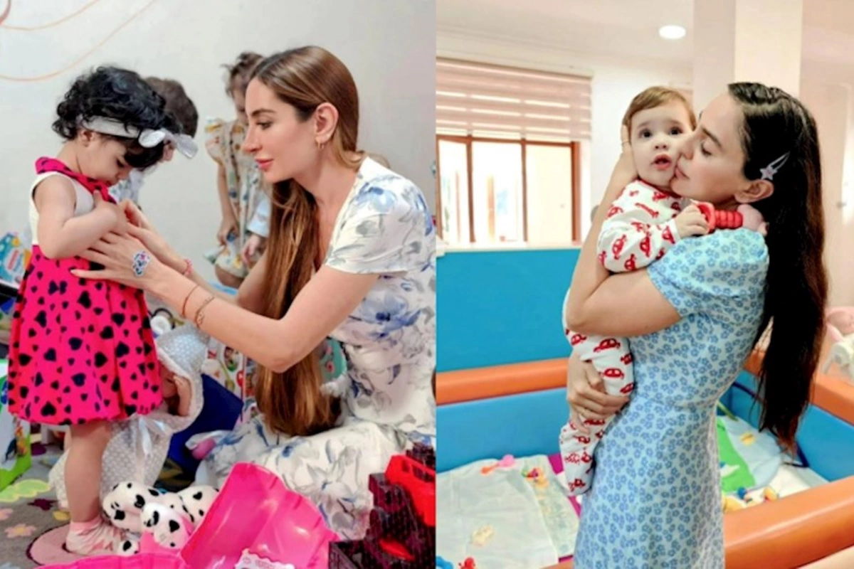 Leyla Əliyeva və Arzu Əliyeva körpələr evində — VİDEO