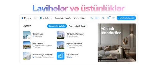Kristal.az — Mənzil seçmək heç bu qədər rahat olmamışdı!