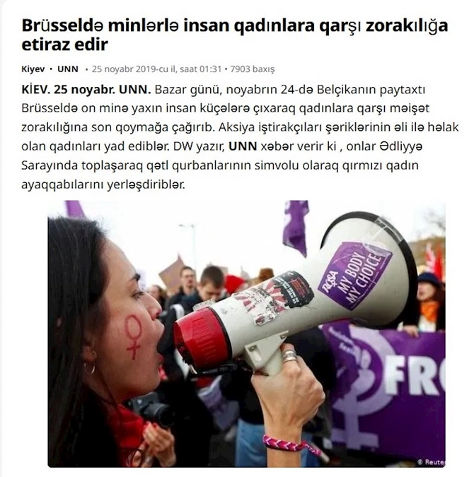 “Azadlıq qəzeti”nin qadın zorakılığı üzərində spekulyasiyası — FOTOLAR