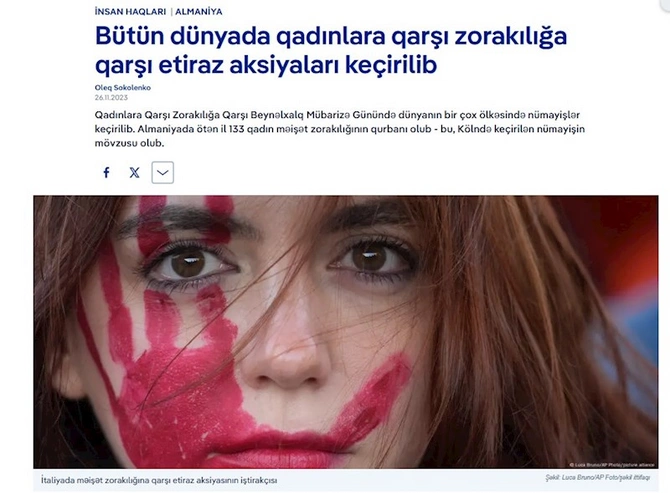 “Azadlıq qəzeti”nin qadın zorakılığı üzərində spekulyasiyası — FOTOLAR