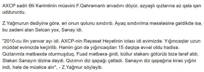 “Azadlıq qəzeti”nin qadın zorakılığı üzərində spekulyasiyası — FOTOLAR