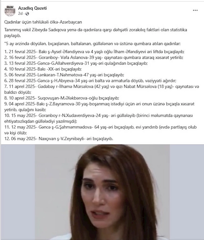 “Azadlıq qəzeti”nin qadın zorakılığı üzərində spekulyasiyası — FOTOLAR