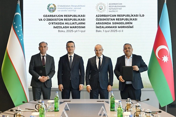 Azərbaycanla Özbəkistan arasında bir sıra sənədlər imzalanıb — FOTOLAR Azərbaycanla Özbəkistan arasında bir sıra sənədlər imzalanıb — FOTOLAR