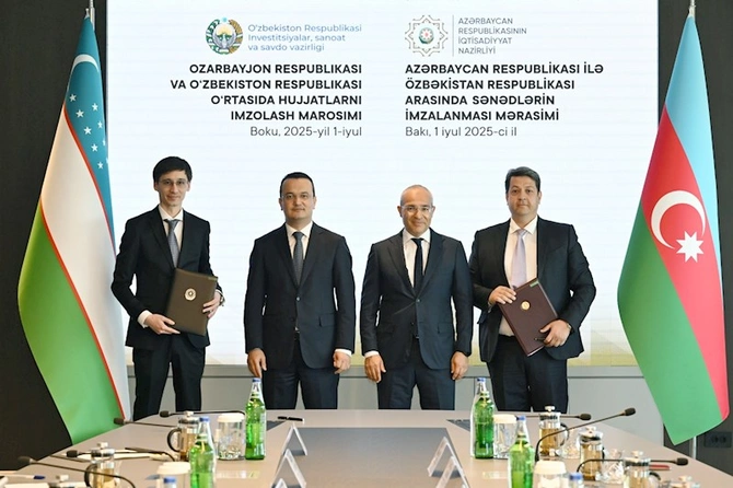 Azərbaycanla Özbəkistan arasında bir sıra sənədlər imzalanıb — FOTOLAR Azərbaycanla Özbəkistan arasında bir sıra sənədlər imzalanıb — FOTOLAR