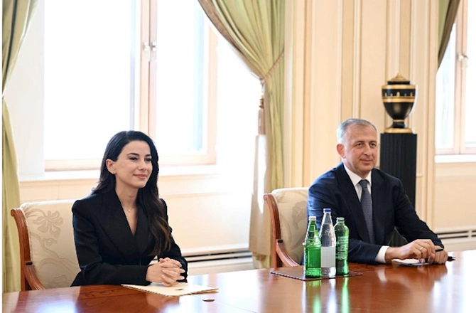 İlham Əliyev Gürcüstanın iqtisadiyyat və davamlı inkişaf nazirini qəbul edib — FOTOLAR