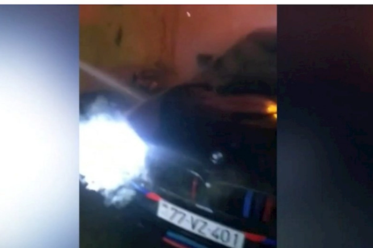 Bakıda BMW yanıb — VİDEO