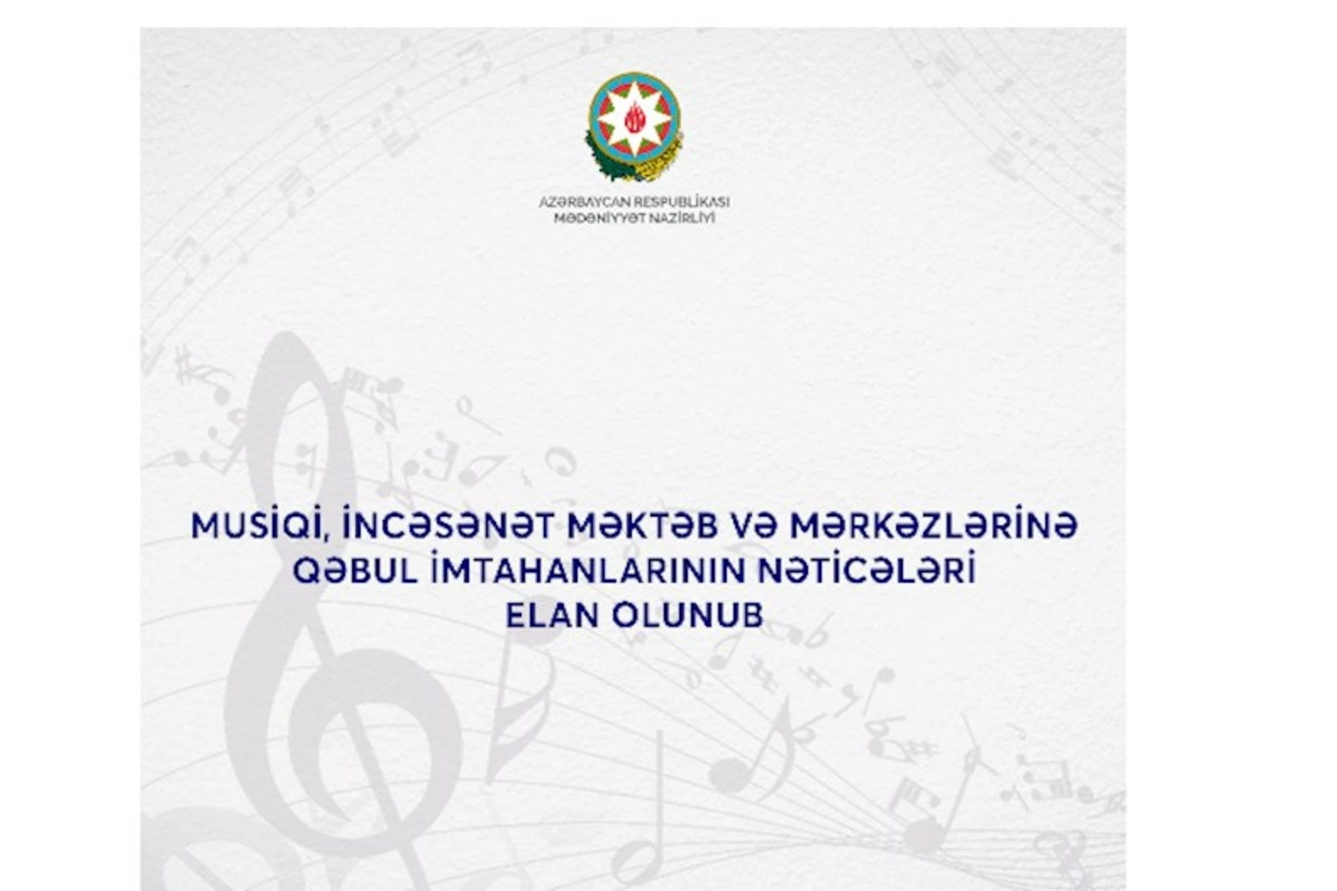 Musiqi, incəsənət məktəb və mərkəzlərinə qəbul imtahanlarının nəticələri elan olunub