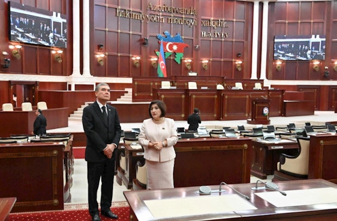 Sahibə Qafarova Türkmənistan Xalq Məsləhətinin sədri ilə görüşüb — FOTOLAR