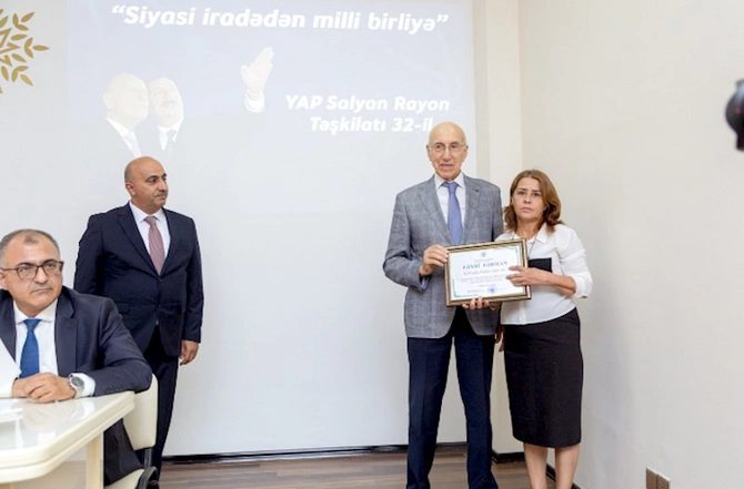 Salyan rayon təşkilatının yaradılmasının 32 illiyinə həsr edilmiş konfrans keçirildi — FOTOLAR