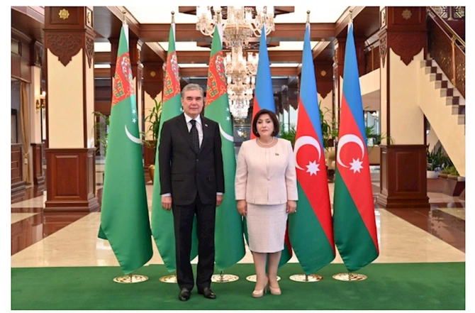 Sahibə Qafarova Türkmənistan Xalq Məsləhətinin sədri ilə görüşüb — FOTOLAR